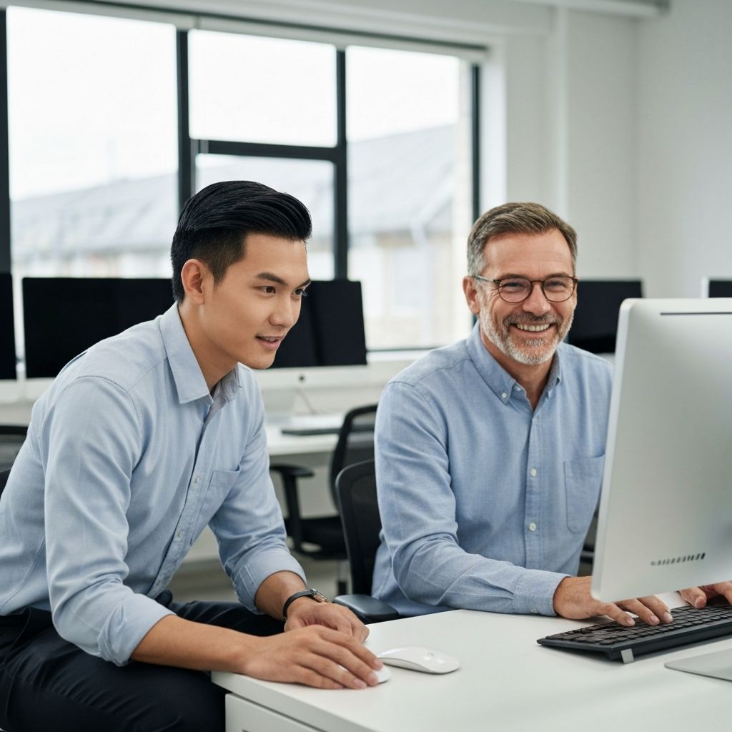 IT support specialist assisting small business